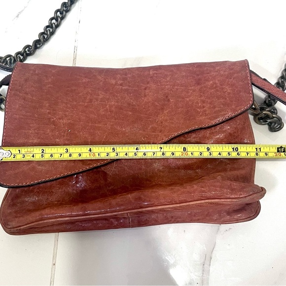 Maxon Italian leather clutch Maroon Crossbody Bag - Picture 11 of 12